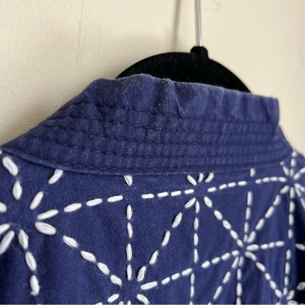 kiriko hand-stitched sashiko cotton haori jacket - Picture 9 of 14